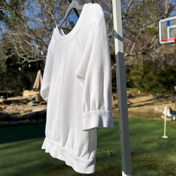 Boat Neck Top w/ Three-Quarter Cuffed Sleeves & Sequin Decorated Bow at Neck - Picture 6 of 14